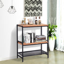 Libreria Scaffale Stile Industrial 3 Ripiani in Legno e Acciaio Nero 80x30x85,6 cm 