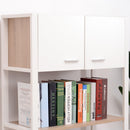 Libreria Armadio 2 Ripiani 4 Cassetti in Acciaio e Legno Bianco e Rovere 80x35x168 cm 