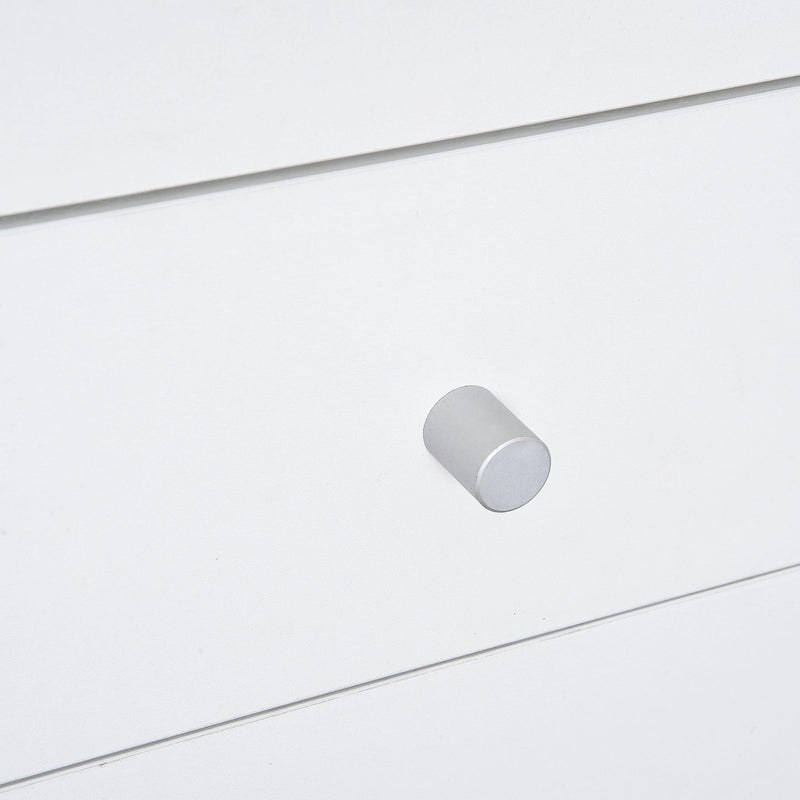 Libreria 6 Ripiani con 2 Cassetti e Armadietto in Acciaio e Legno Bianco e Rovere 100x35x180 cm 