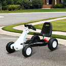 Go-Kart a Pedali per Bambini Bianco e Nero 