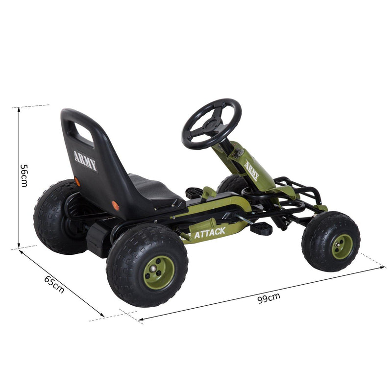 Go-Kart a Pedali per Bambini Verde e Nero 