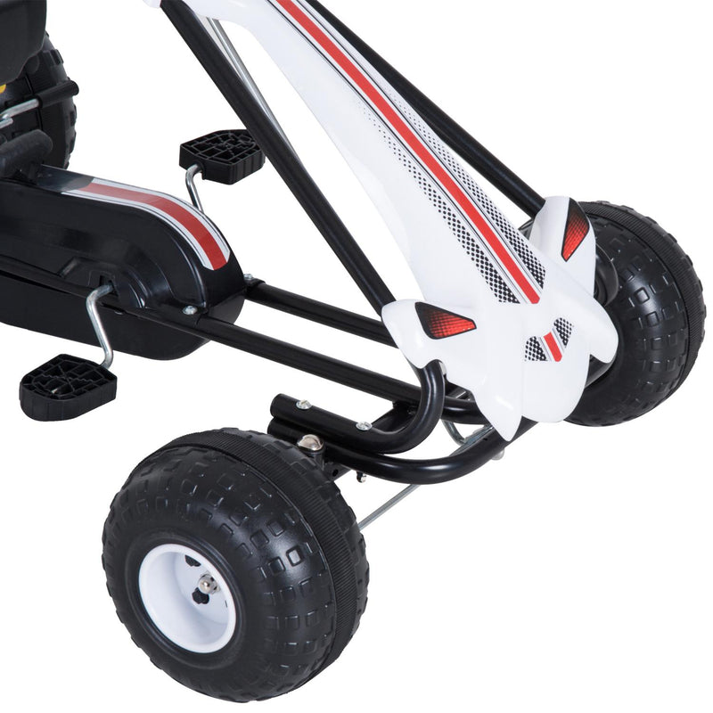 Go-Kart a Pedali per Bambini Bianco e Nero 