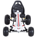 Go-Kart a Pedali per Bambini Bianco e Nero 