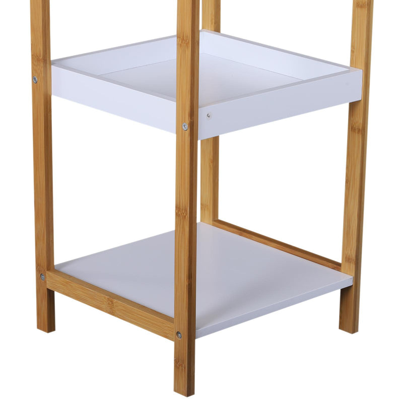 Scaffale Portaoggetti in Legno 32x30x100 cm Naturale e Bianco 