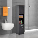 Mobile a Colonna da Bagno in Legno Marrone scuro 30x29x135 cm 