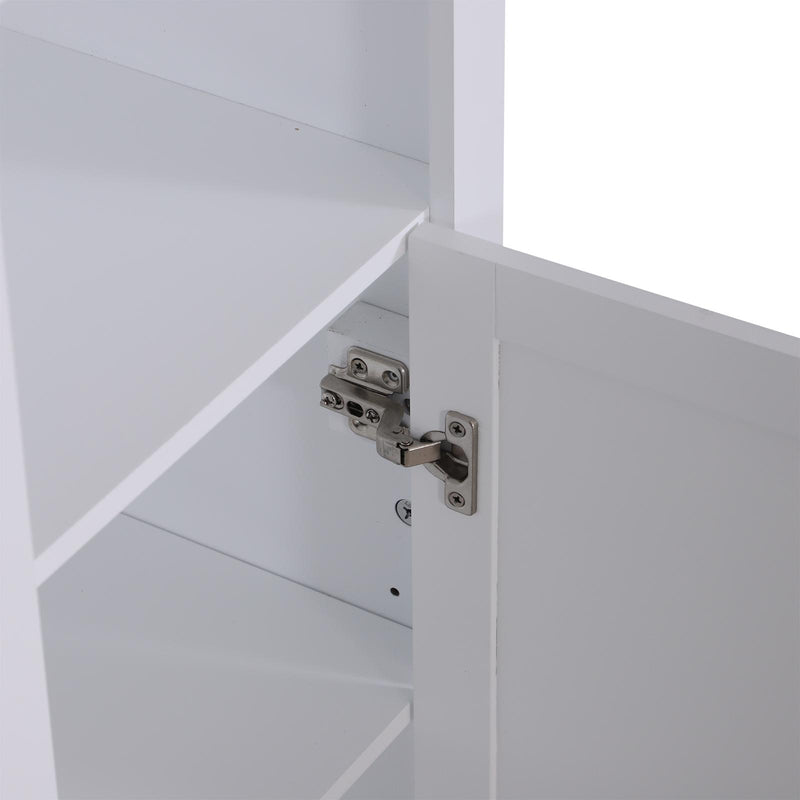 Mobile a Colonna da Bagno Salvaspazio 6 Ripiani Legno Bianco 40x30x170 cm 