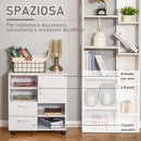 Mobile TV in Legno 2 Cassetti e 1 Anta Bianco 60x65x35 cm 