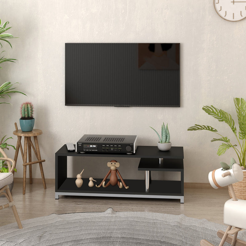 Mobile TV in Legno Nero 114x40x40.5 cm 