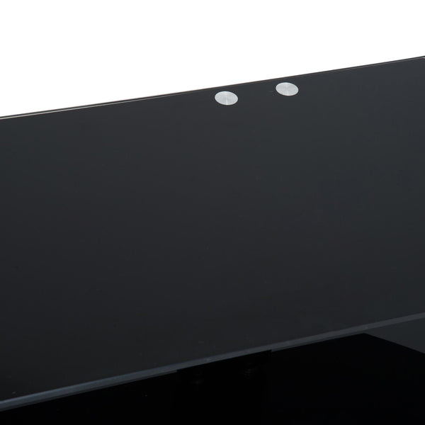 online TV-Ständer mit 3 Ablagen aus schwarzem Glas 140 x 38 x 50 cm