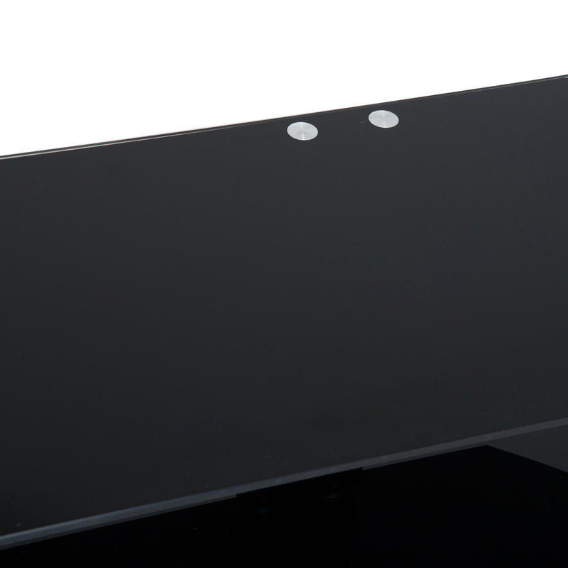 Mobile TV con 3 Ripiani in Vetro Nero 140x38x50 cm 