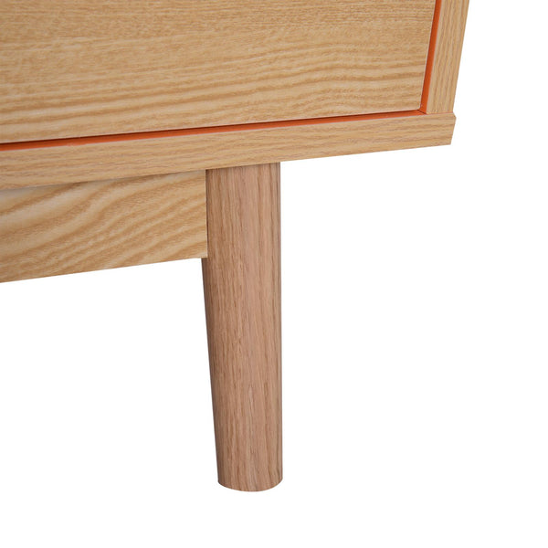 sconto TV-Schrank aus Eiche und Orangenholz 130 x 38 x 46,5 cm