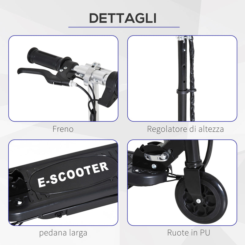 Monopattino Elettrico per Bambini 120W Pieghevole Nero 