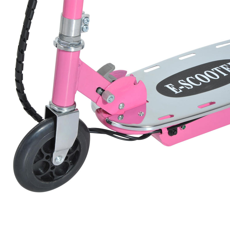Monopattino Elettrico per Bambini 120W con Freno e Cavalletto Rosa 