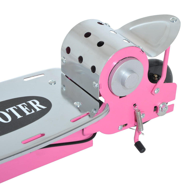 Monopattino Elettrico per Bambini 120W con Freno e Cavalletto Rosa 