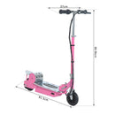 Monopattino Elettrico per Bambini 120W con Freno e Cavalletto Rosa 