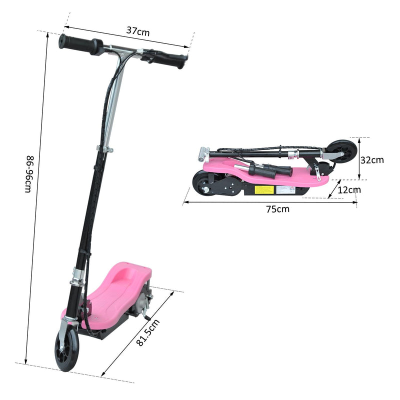 Monopattino Elettrico per Bambini 120W Pieghevole Rosa 