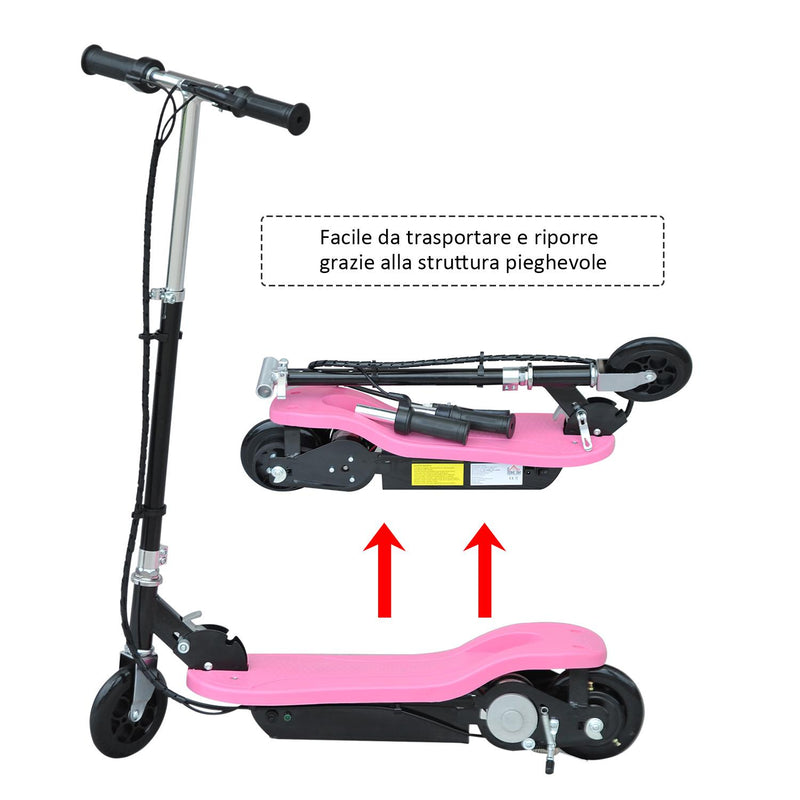 Monopattino Elettrico per Bambini 120W Pieghevole Rosa 