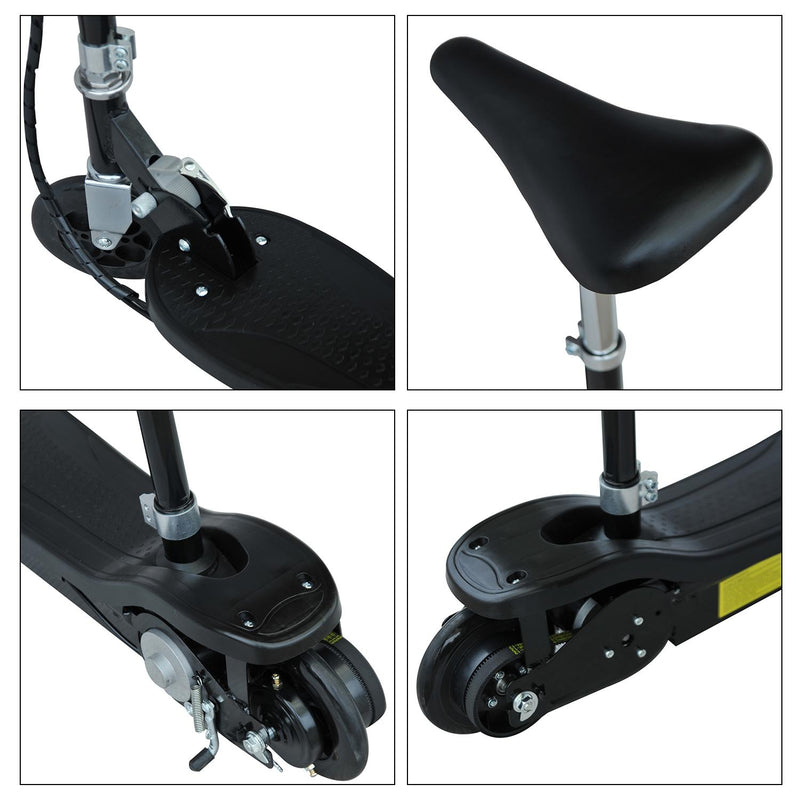 Monopattino Elettrico per Bambini 120W Pieghevole con Sedile Nero 