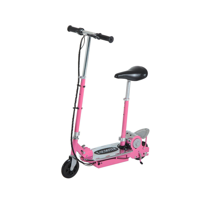 Monopattino Elettrico per Bambini 120W Pieghevole con Sella Rosa 