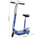 Monopattino Elettrico per Bambini 120W Pieghevole con Sella Blu 