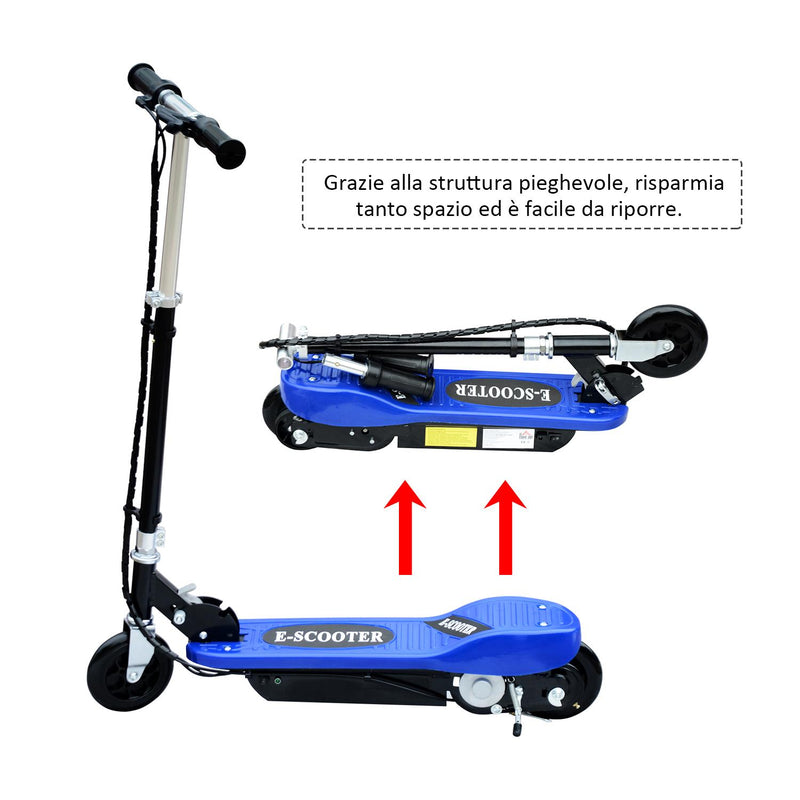 Monopattino Elettrico per Bambini 120W Pieghevole Blu 