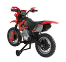 Moto Cross Elettrica per Bambini 6V con Rotelle Rosso 