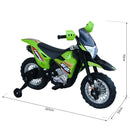 Moto Cross Elettrica per Bambini 6V ForceZ Verde 
