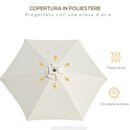 Ombrellone da Giardino Ø2.7x2.35 m Palo Ø38 mm in Alluminio Inclinabile Bianco 