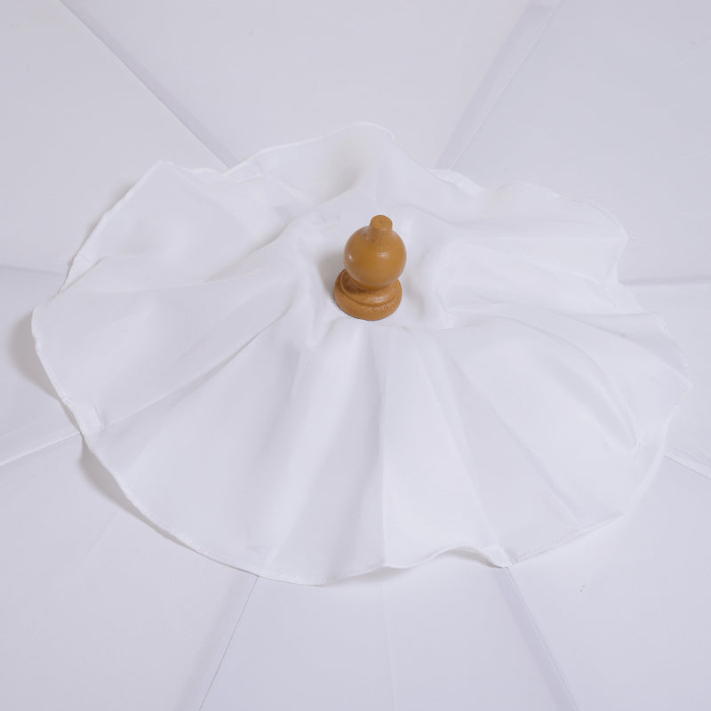 Ombrellone da Giardino Ø3 m Palo Ø38 mm in Legno Bianco 