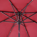 Ombrellone da Giardino Ø2,75x2,33 m Palo Ø38 mm in Metallo con luci LED Rosso 