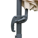 Ombrellone Decentrato da Giardino in Alluminio Ø2.95x2.5m 360° Beige 