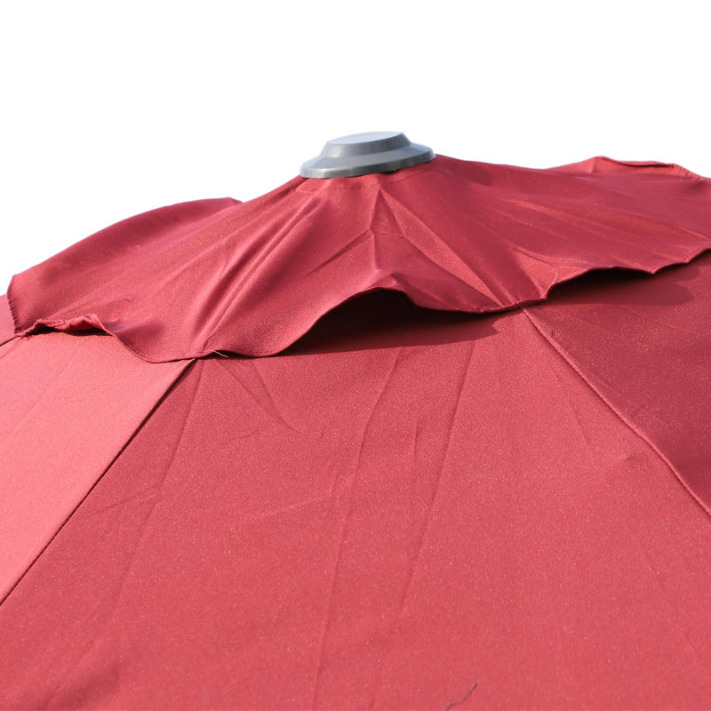 Ombrellone Decentrato da Giardino in Acciaio Ø2,95x2,5 m 360° Rosso 