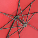 Ombrellone Decentrato da Giardino in Acciaio Ø2,95x2,5 m 360° Rosso 
