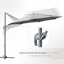 Ombrellone Decentrato da Giardino in Acciaio Ø2,95x2,5 m 360° Grigio 