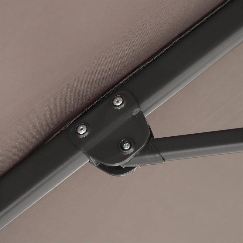 Ombrellone Decentrato da Giardino in Acciaio Ø2,95x2,5 m 360° Grigio 