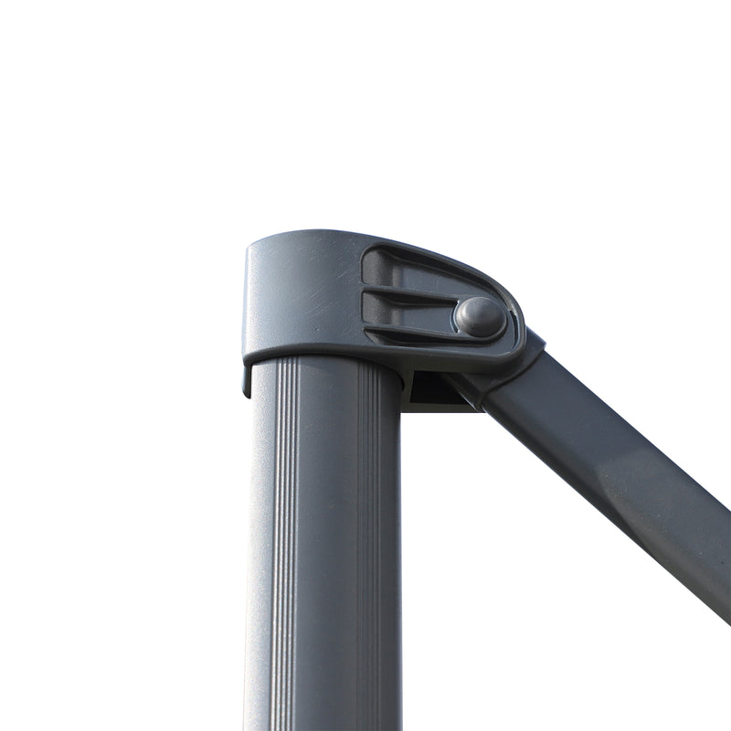 Ombrellone Decentrato da Giardino in Acciaio Ø2,95x2,5 m 360° Grigio 