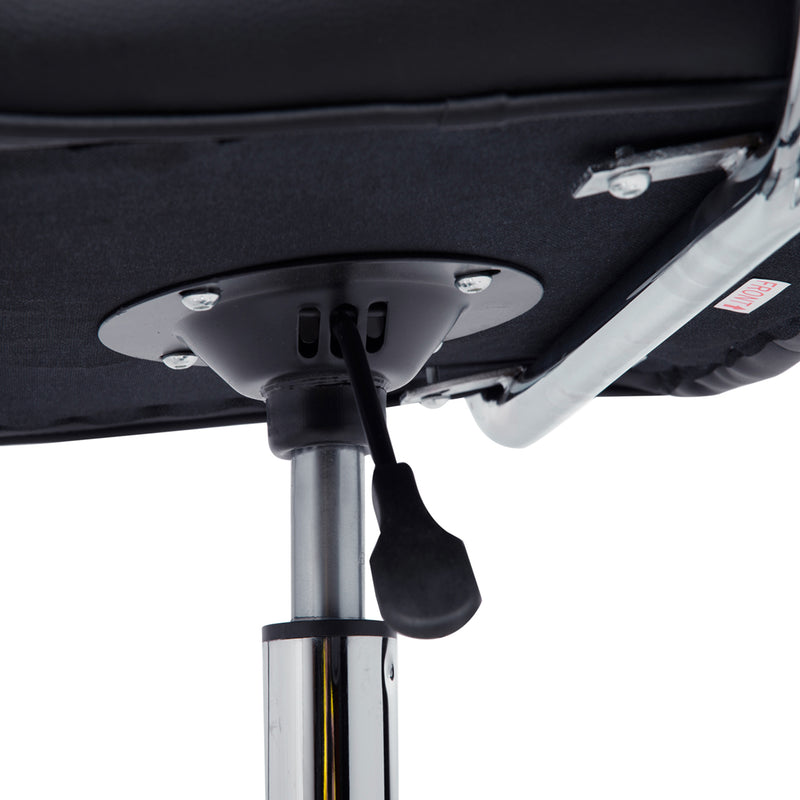 Sedia da Ufficio Operativa Girevole con Braccioli in Similpelle Nero 