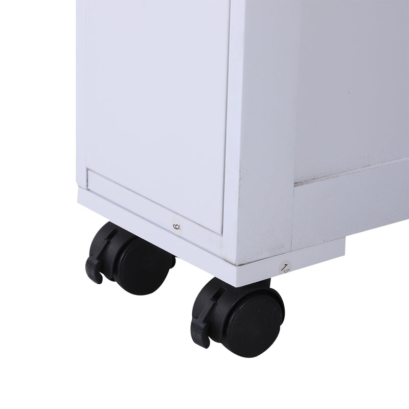 Mobiletto da Cucina in Legno con Ripiano e 2 Cassetti Posate Bianco 16x52x66 cm