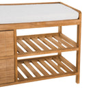 Panca Contenitore da Ingresso con Cassetti e Ripiani in Legno Chiaro 69x34x48 cm 