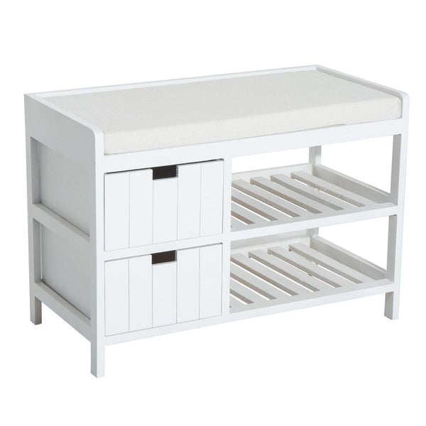 acquista Aufbewahrungsbank aus weißem Holz 69x34x48 cm