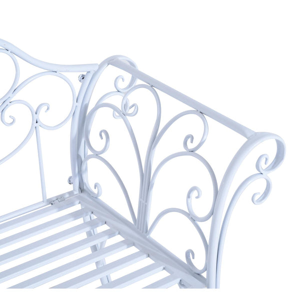 acquista Gartenbank aus weißem Metall 134x51x89 cm