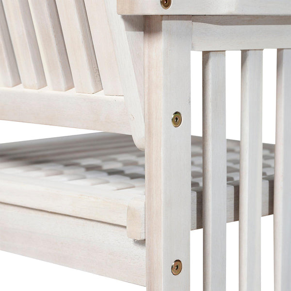 2-Sitzer-Terrassengartenbank aus weißem Holz 117 x 63 x 90 cm acquista