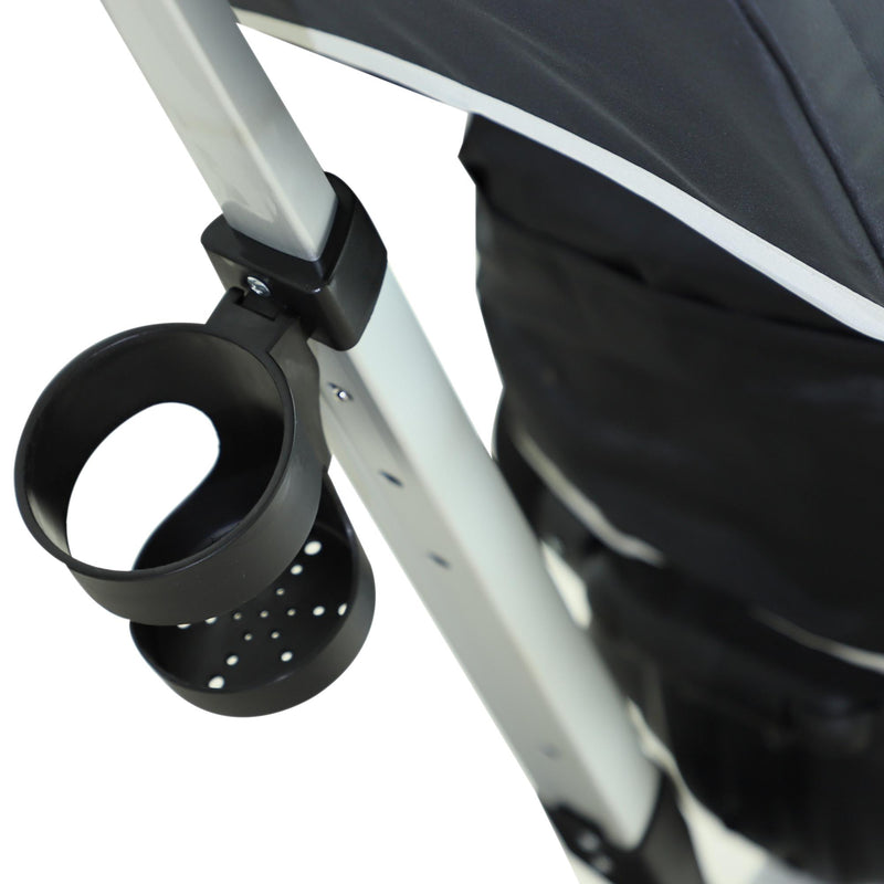 Passeggino Triciclo per Bambini con Maniglione Tettuccio e Cestino Grigio Scuro 