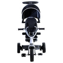 Passeggino Triciclo per Bambini con Maniglione Tettuccio e Cestino Grigio Scuro 