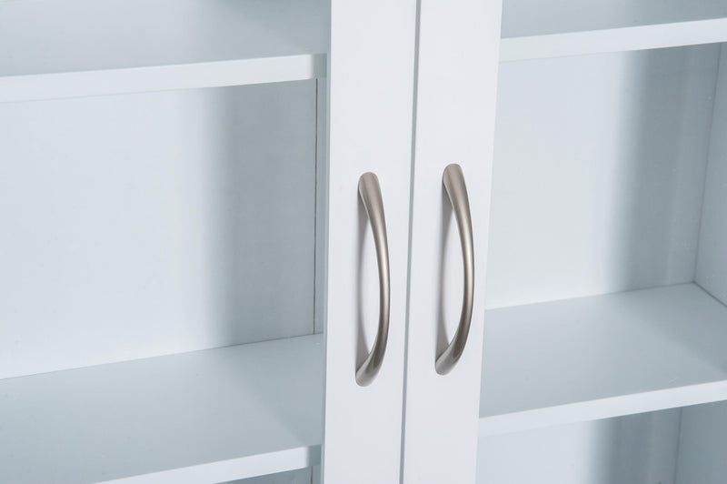 Armadietto Portaoggetti da Parete per Bagno e Cucina 3 Ripiani in Legno Bianco 53.5x16x62.5 cm 