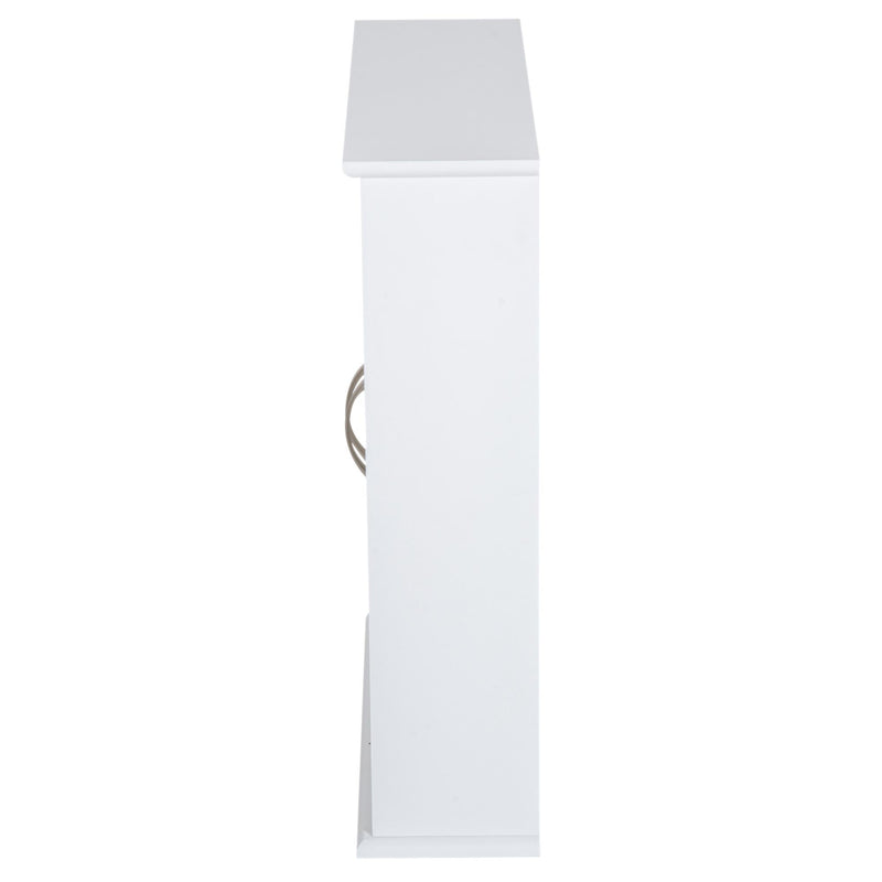 Armadietto Portaoggetti da Parete per Bagno e Cucina 3 Ripiani in Legno Bianco 53.5x16x62.5 cm 