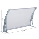 Pensilina Tettoia in PVC e Alluminio 140x70 cm Trasparente 