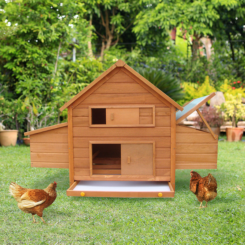 Gabbia Pollaio per Galline da Giardino in Abete legno e verde 160x98.5x107 cm 