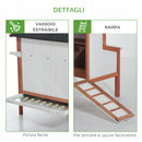 Pollaio per Galline in Legno Bianco Crema Marrone 120x96x123 cm 