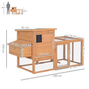 Pollaio Gabbia per Galline da Esterno con Zona di Corsa e Nido in Legno 190x81x103 cm 